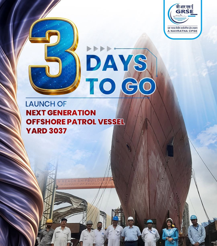 3 days to launch of another indigenous Naval Milestone